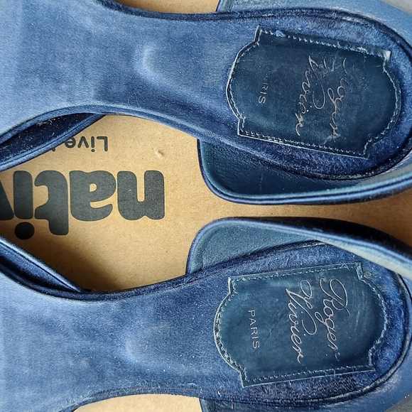 Authentic Roger Vivier Blue Crystal Embellished Flats 38.5 - Picture 6 of 16